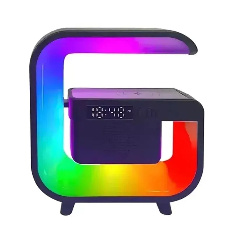 Wireless Charger Station RGB Desk Lamp Light Alarm Clock Bluetooth Speaker