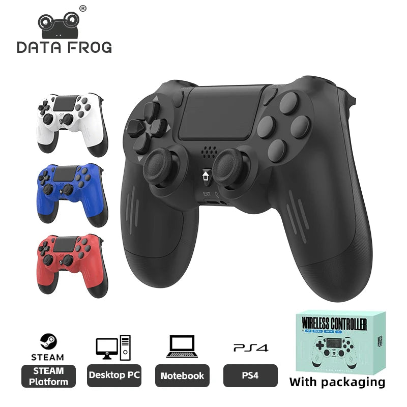 DATA FROG Bluetooth-Compatible Wireless Controller PS4 Slim Pro PC Vibration Motion Sensor Joystick Gaming Gamepad