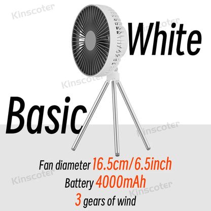 Rechargeable Desktop Portable Fan with Power Bank LED Lighting