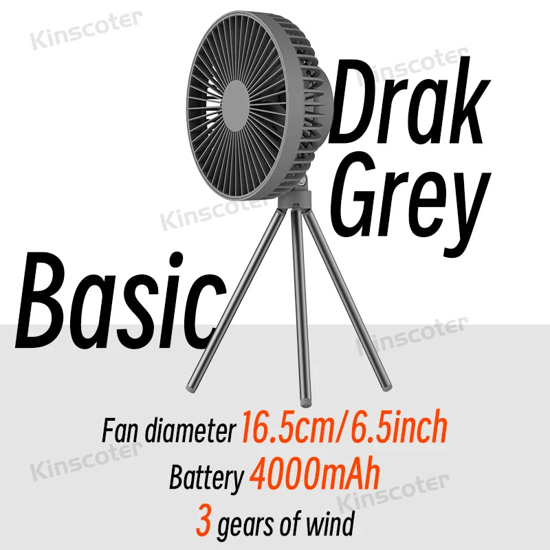 Rechargeable Desktop Portable Fan with Power Bank LED Lighting