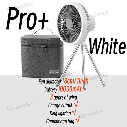 Rechargeable Desktop Portable Fan with Power Bank LED Lighting