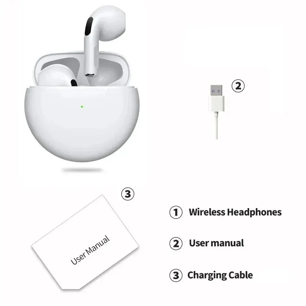 Air Pro 6 TWS Earpods for Apple and Android