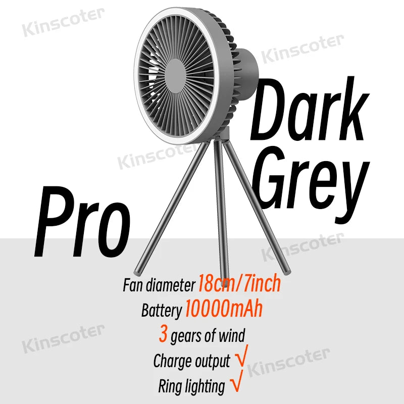 Rechargeable Desktop Portable Fan with Power Bank LED Lighting